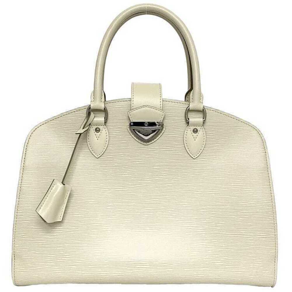 Louis Vuitton Pont Neuf Handbag White Silver Ivoire Epi Leather Boston Bag
